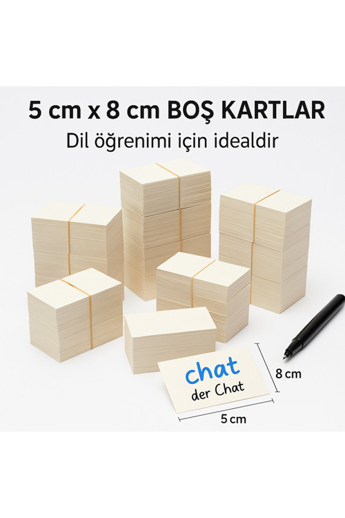 Boş Kartvizit Boy – 50 Adet – 8X5 Cm Kalın Not Kağıdı – Yazı Ve Tasarım İçin Uygun