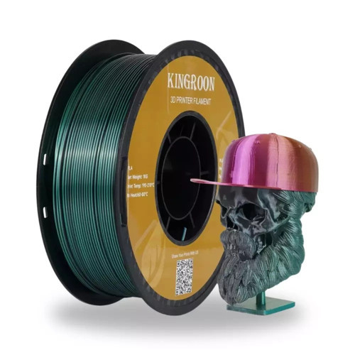 Çift Renk Siyah - Yeşil PLA Silk Filament 1.75 mm 1000gr