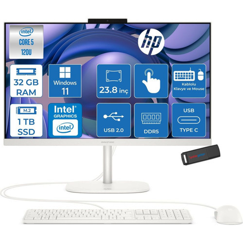 Omnistudio 24-CU0017NT Intel Core 5 120U 5.0 Ghz 32GB Ddr5 1tb SSD Windows 11 Home Dokunmatik 23.8" Fhd (1920 x 1080) 75