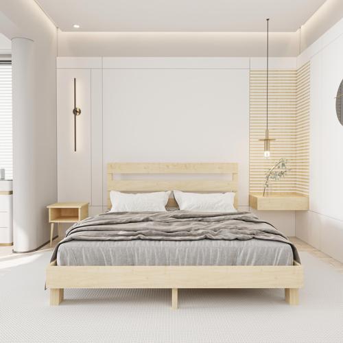 Natura New Model Doğal Çam Ahşap Karyola Ve İki Komodin Set 90x190 cm