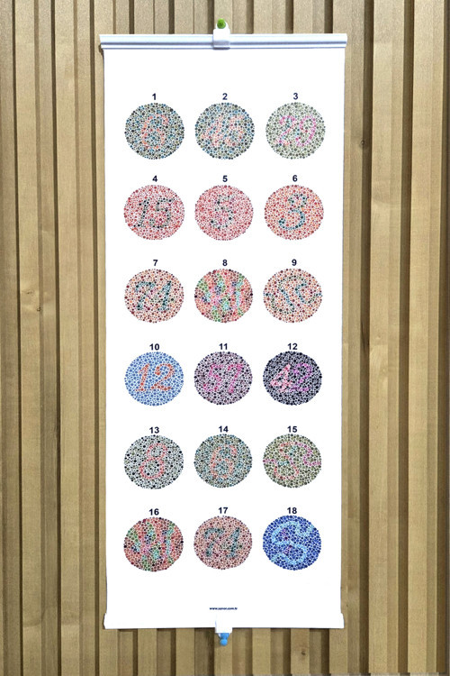 Renk Körlüğü Eşeli Işıksız, Snellen Eşeli, Branda Renk Eşeli, Renk Testi, Renk Körlüğü Afişi