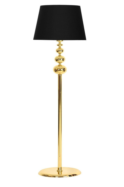 Vega Gold Kaplama Üçlü Küre Metal Lambader - Gold Şeritli Krem