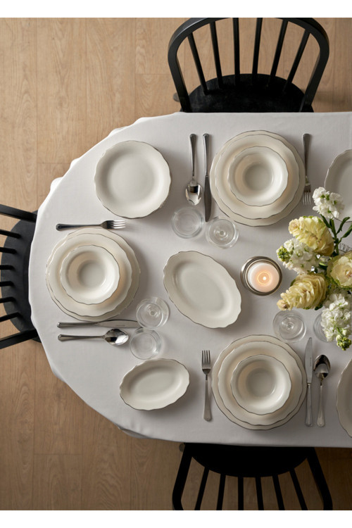 Victoria 48 Parça Yemek Takımı Silver