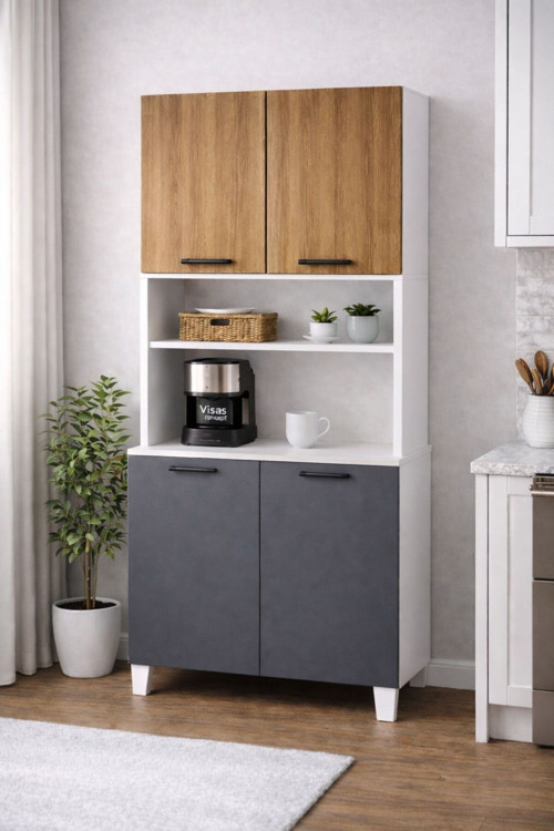 Lale 207 Cm Çok Amaçlı Dolap Atlantik Çam/Antrasit