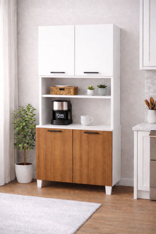 Lale 207 Cm Çok Amaçlı Dolap Atlantik Çam/Beyaz