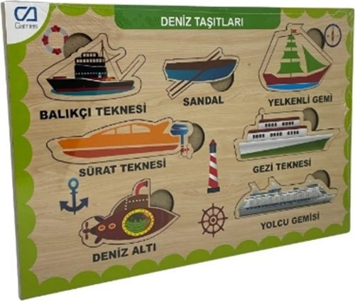 Ahşap Puzzle Deniz Taşıtları 19X29 CM