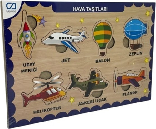 Ahşap Puzzle Hava Taşıtları 19X29 CM