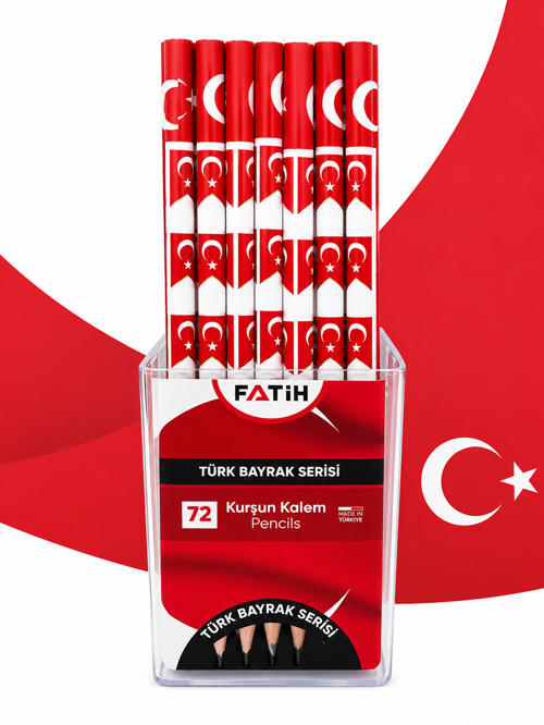 Türkiye Desenli Kurşun Kalem 2B Fatih 6 Adet