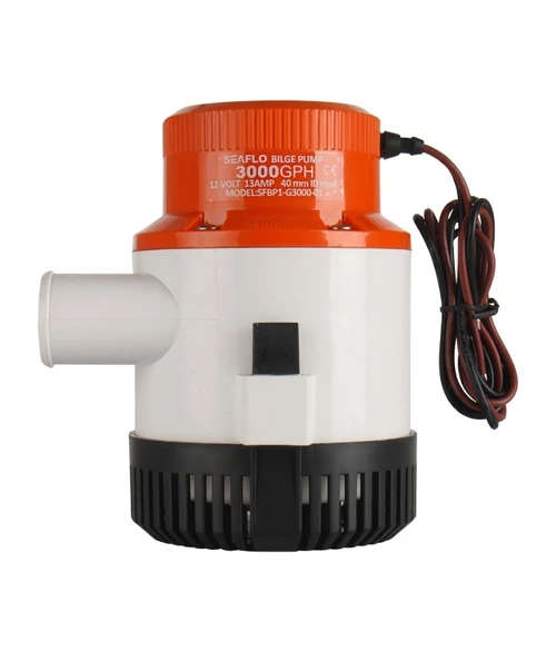 01 Serisi Ağır Hizmet Tipi Dalgıç Manuel Sintine Pompası 3000 GPH 12V 14.0 A - Hortum Çıkışı Ø: 1-1/2'' (40mm)