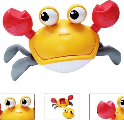 Sesli Işıklı Sensörlü Yürüyen Yengeç QC-1Y TURUNCU