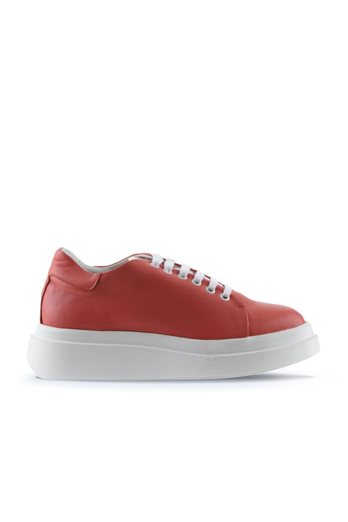Mercan Beyaz Deri Kadın Sneakers