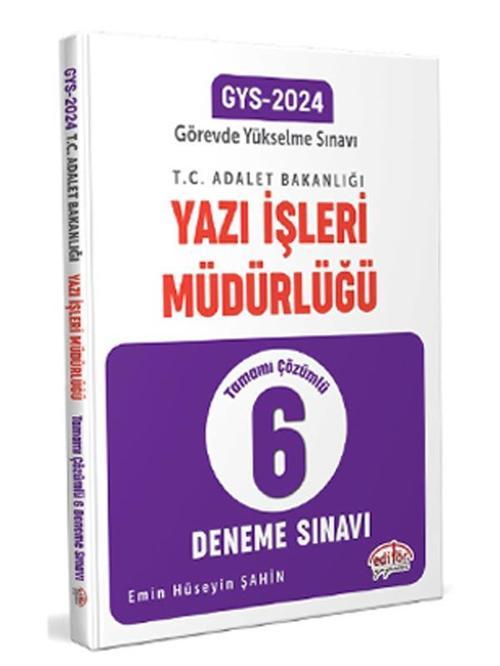 Editör 2024 GYS Adalet Bakanlığı Yazı İşleri Müdürlüğü 6 Deneme Çözümlü Görevde Yükselme Editör
