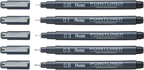 Pointliner 5'li Teknik Çizim Kalemi Set (0.05-0.1-0.3-0.5-0.8)