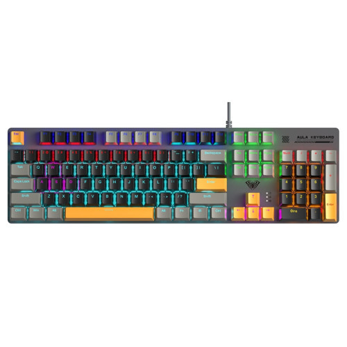 S500 Blue Switch RGB Makrolu Kablolu Gaming Mekanik Oyuncu Klavyesi Sarı