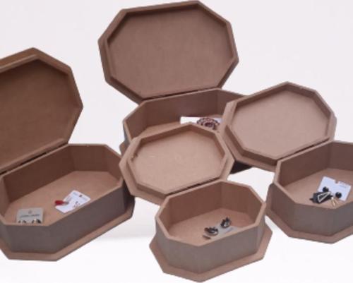 Hobi 90074 Dekoratif Model Makyaj Kutu Set Dörtlü HAM Ahşap MDF El Yapım