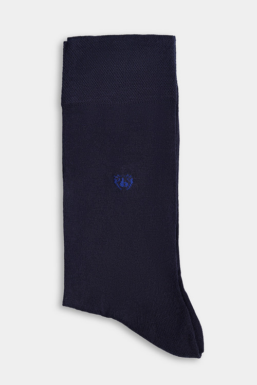 Lacivert Polyester Bambu Uzun Soket Çorap