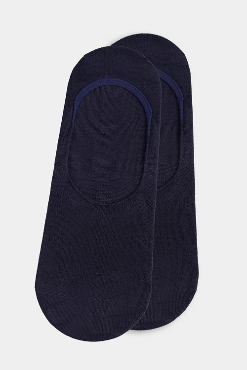Lacivert Polyester Bambu Suba Babet Çorap