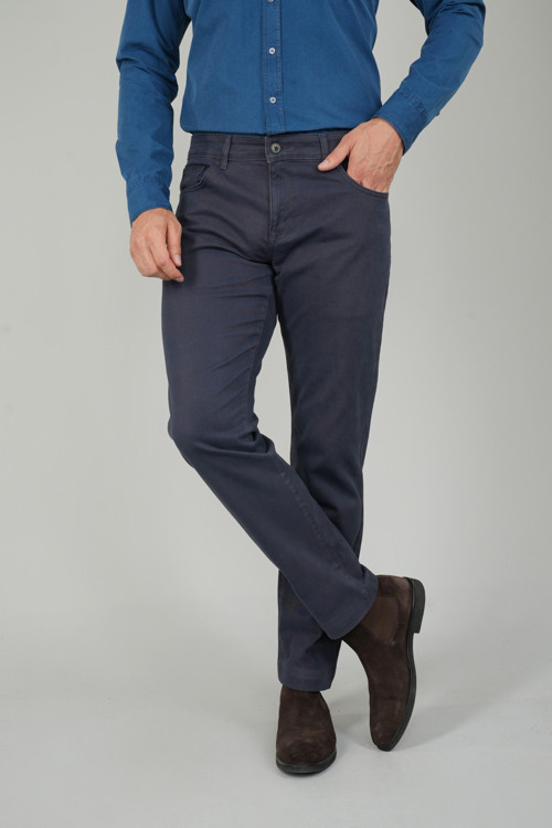 Lacivert Pamuk Cepli Gabardin Spor Pantolon