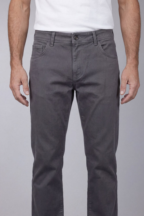 Gri Pamuk Cepli Gabardin Pamuklu Spor Pantolon