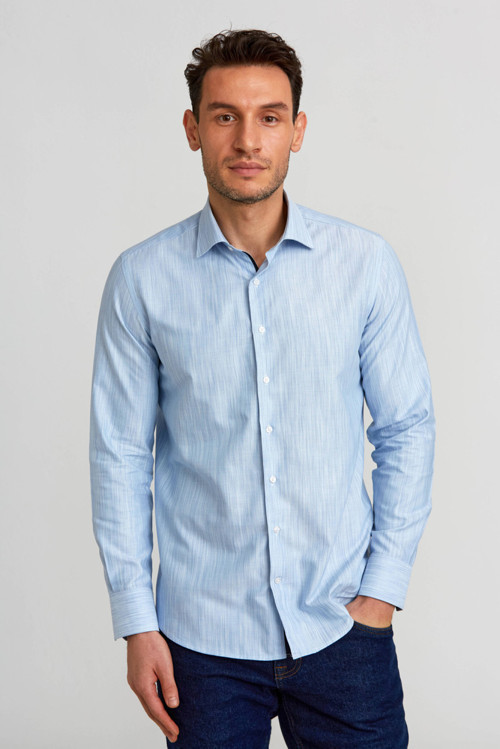 Mavi Modern Fit Pamuk Klasik Yaka Gömlek