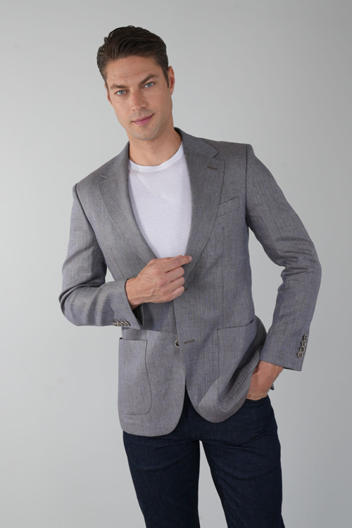 Mavi Regular Fit Keten Yün Ceket