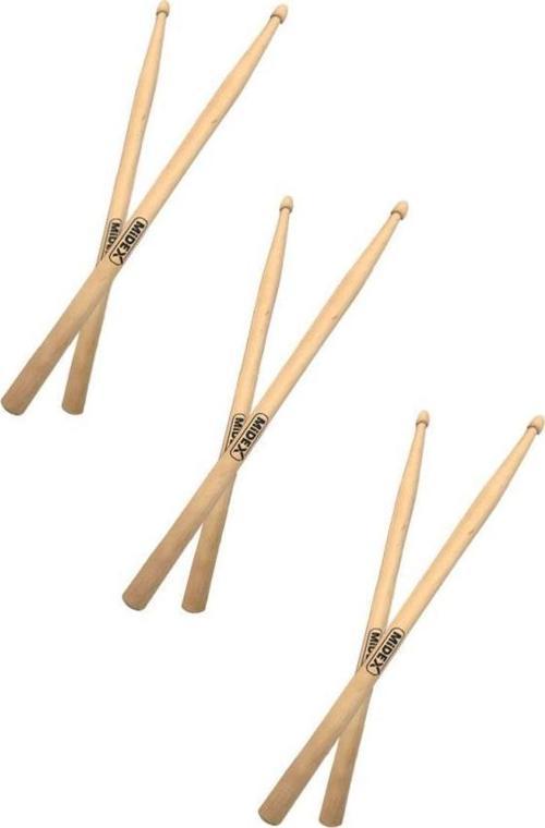 Maple-100-7A-3X Ahşap Akça Ağaç Bateri Baget Davul Bageti 7A Drumsticks (3 Çift)