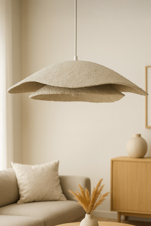 Dublestra Handmade Karbon Beton Avize Beyaz