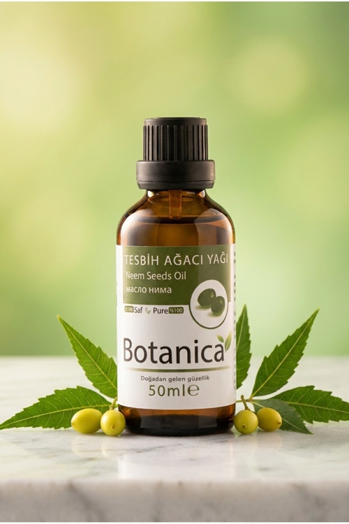 %100 Saf Tesbih Neem Yağı Saç Bakımı Kepek Önleyici Doğal Bitkisel Güçlendirici Uçucu 50 ml