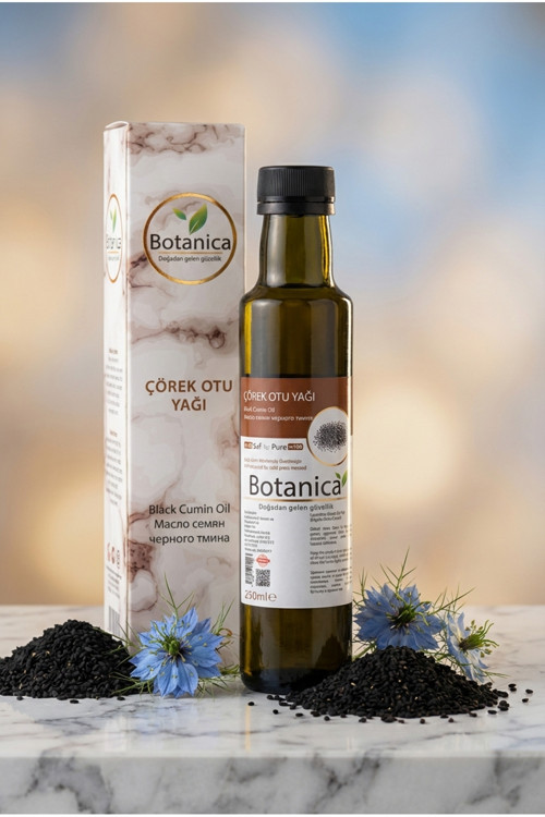 %100 Saf Çörekotu Yağı Soğuk Sıkım Gıda Uyumlu Ekonomik Aile Boyu 250 ml