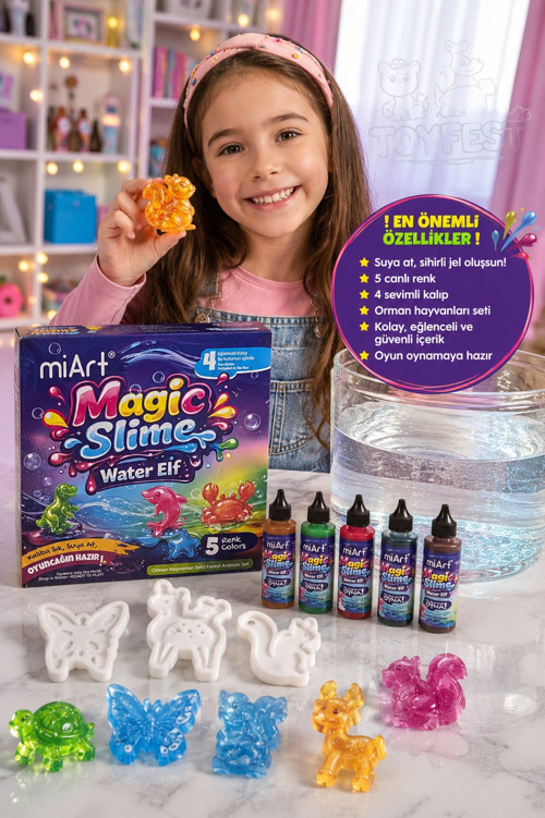 Magic Slime Water Elf Sihirli Slime Oyun Seti 5 Renk 4 Kalıp Eğitici Oyuncak 25x25 cm