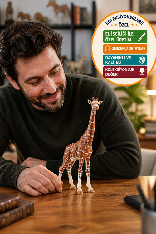 Schleich El İşçiligi Dişi Zürafa Figürü Wild Life Koleksiyon Eğitici Oyuncak 17 CM