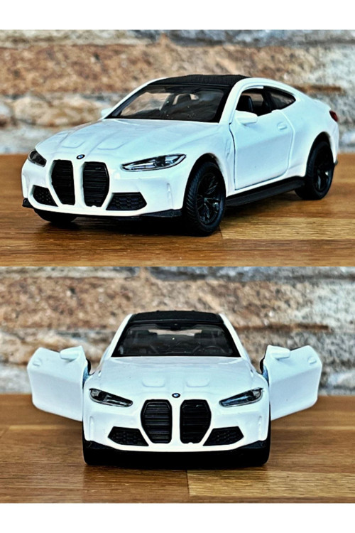 BMW M4 Çek Bırak Die - Cast Model Araba - Beyaz 11.5 cm