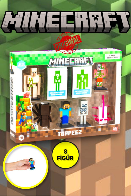 Minecraft 3D Figür Toppeez 8'li Delüks Set - MODEL 1
