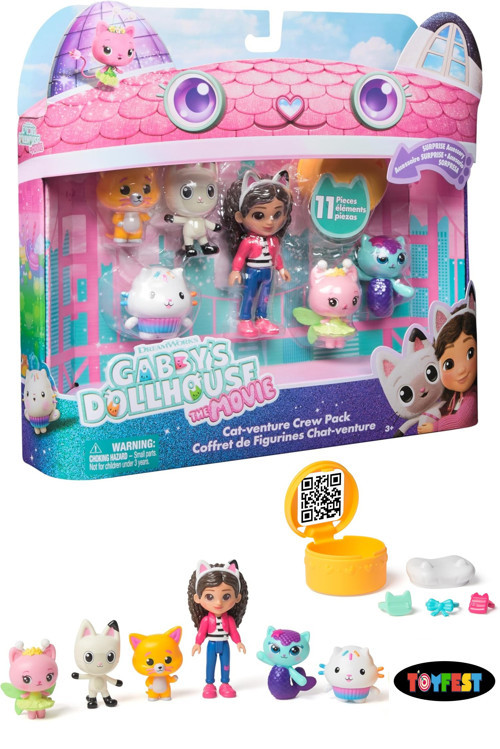 Gabbys Dollhouse Film Figür Seti 11 Parça Sürpriz Aksesuarlı Oyun Kiti Kedi Macera Paketi