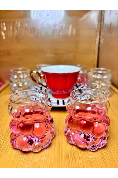 6 Lı Boncuk üzüm Sunum Bardağı Espresso Bardağı Dekoratif Yanı Üzüm Bardak Shot Bardağı 6 Adet