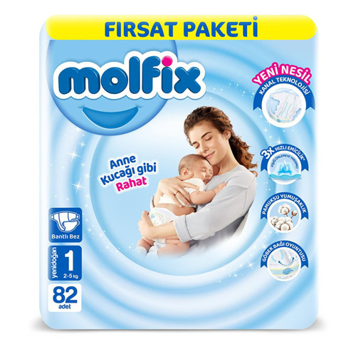 Fırsat Paketi Yenidoğan 1 Beden Bebek Bezi (1 x 82 Adet),