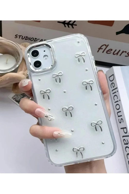 Iphone 11 Şeffaf Mini Fiyonk Epoksili Oyuncaklı Silikon Kılıf