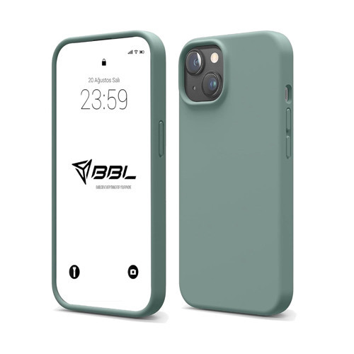 iPhone Kılıf İnce Sıvı Silikon 3 Katmanlı Tam Kaplamalı Yumuşak Jel Kauçuk Kılıf Kapak (iPhone 15 Yeşil(42)