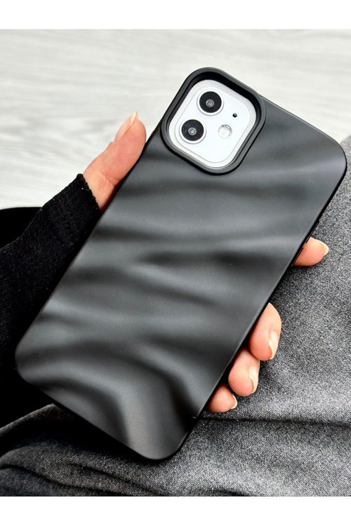 Iphone 11 ile Uyumlu 3d Wave Kabartma Silikon Kılıf
