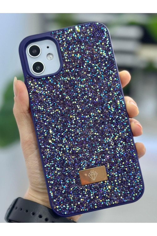 Iphone 11 ile Uyumlu ELMAS Tasarımlı Taşlı Işıltılı Parlak Pırlanta Silikon Kılıf