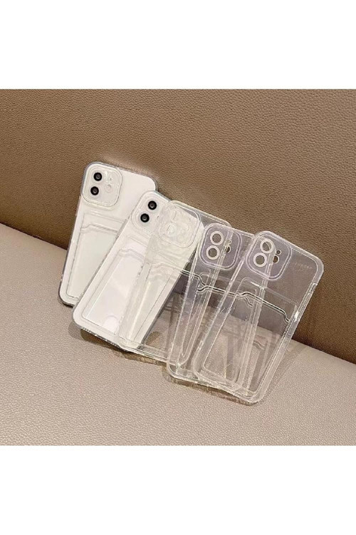 Iphone 11 ile Uyumlu Şeffaf Kartlıklı (KÖŞELİ 12 GÖRÜNÜMLÜ) Kamera Korumali Kalite