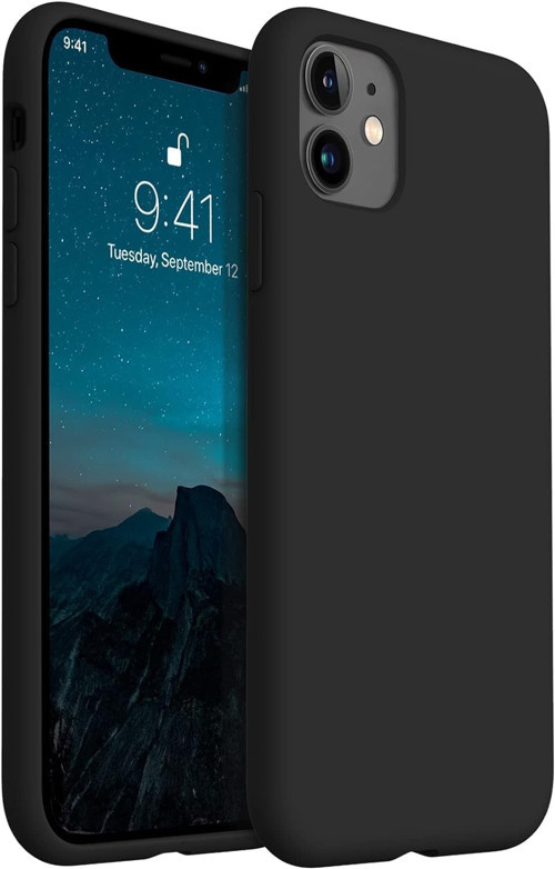 iPhone 11 İle Uyumlu Lansman Kılıf İnce Sıvı Silikon 3 Katmanlı Tam Kaplamalı Yumuşak Jel Kauçuk Telefon Kılıfı ()