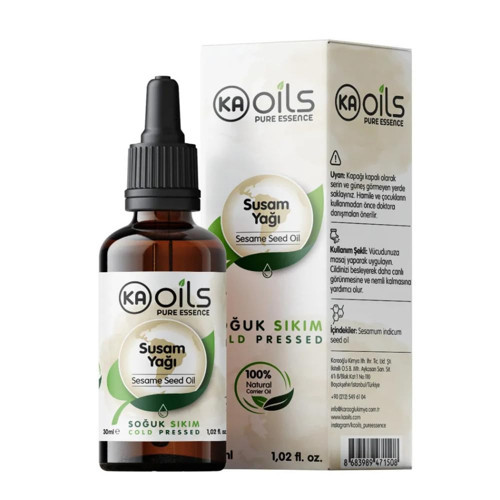 Susam Yağı 30 ml | Soğuk Sıkım - 100% & Sesame Oil | Cilt Saç Bakımı İçin Doğal Nemlendirici | Masaj, Aromaterapi Taşıyıcı Yağ