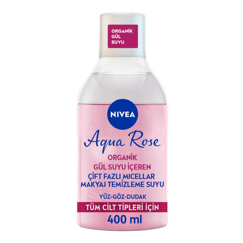 Gül Suyu Serum İçeren Çift Fazlı Micellar Makyaj Temizleme Suyu 400ml,Yüz Göz Dudak, SPF Filtrelerini Temizler