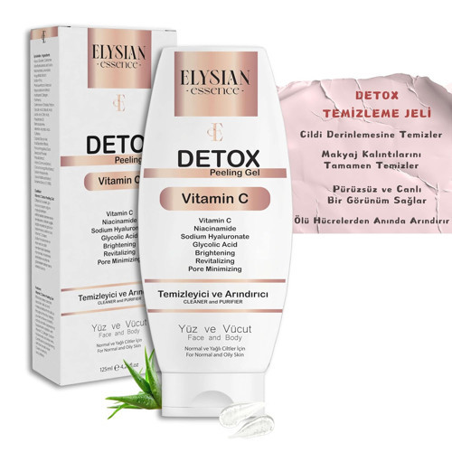 Detox Peeling Jel 125 ml | Ölü Hücre Arındırıcı Temizleme jeli | Yüz Vücut Temizleyici | AHA BHA, Vitamin C, Niacinamide