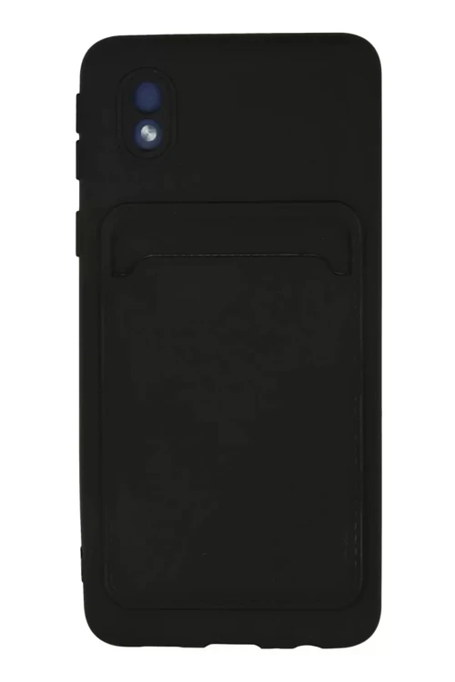 Galaxy A01 Core Kılıf Kelvin Kartvizitli Silikon - Siyah