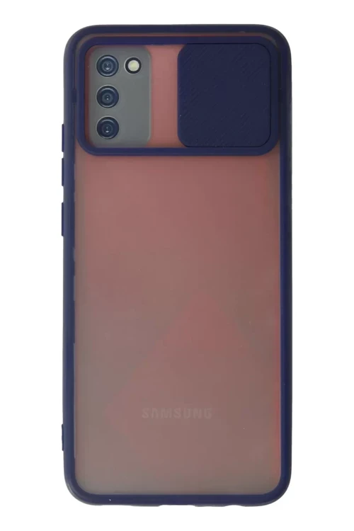 Galaxy A02S Kılıf Palm Buzlu Kamera Sürgülü Silikon - Lacivert
