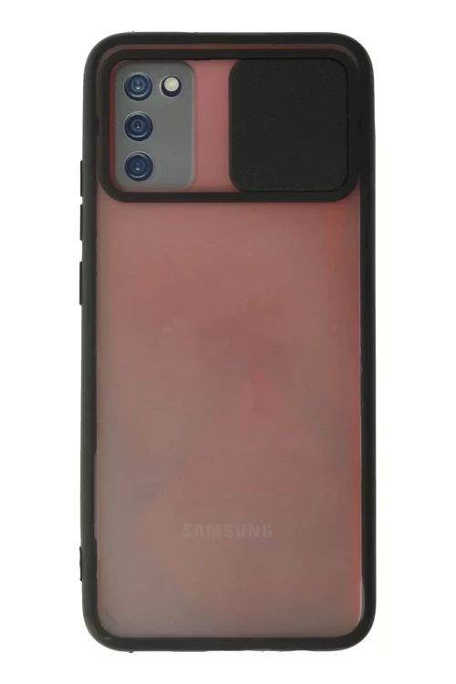 Galaxy A02S Kılıf Palm Buzlu Kamera Sürgülü Silikon - Siyah