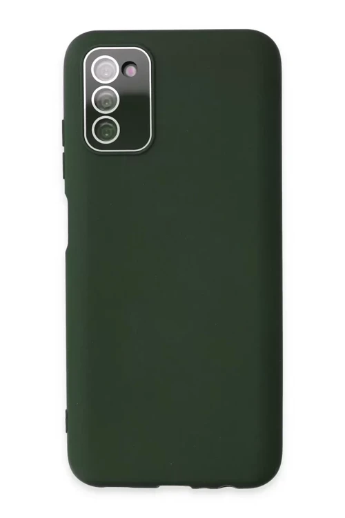 Galaxy A03S Kılıf Lansman Glass Kapak - Koyu Yeşil
