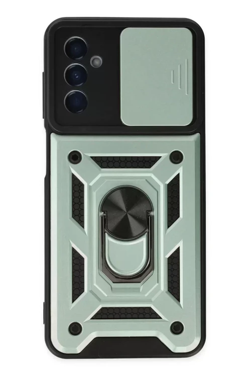Galaxy A04S Kılıf Pars Lens Yüzüklü Silikon - Yeşil